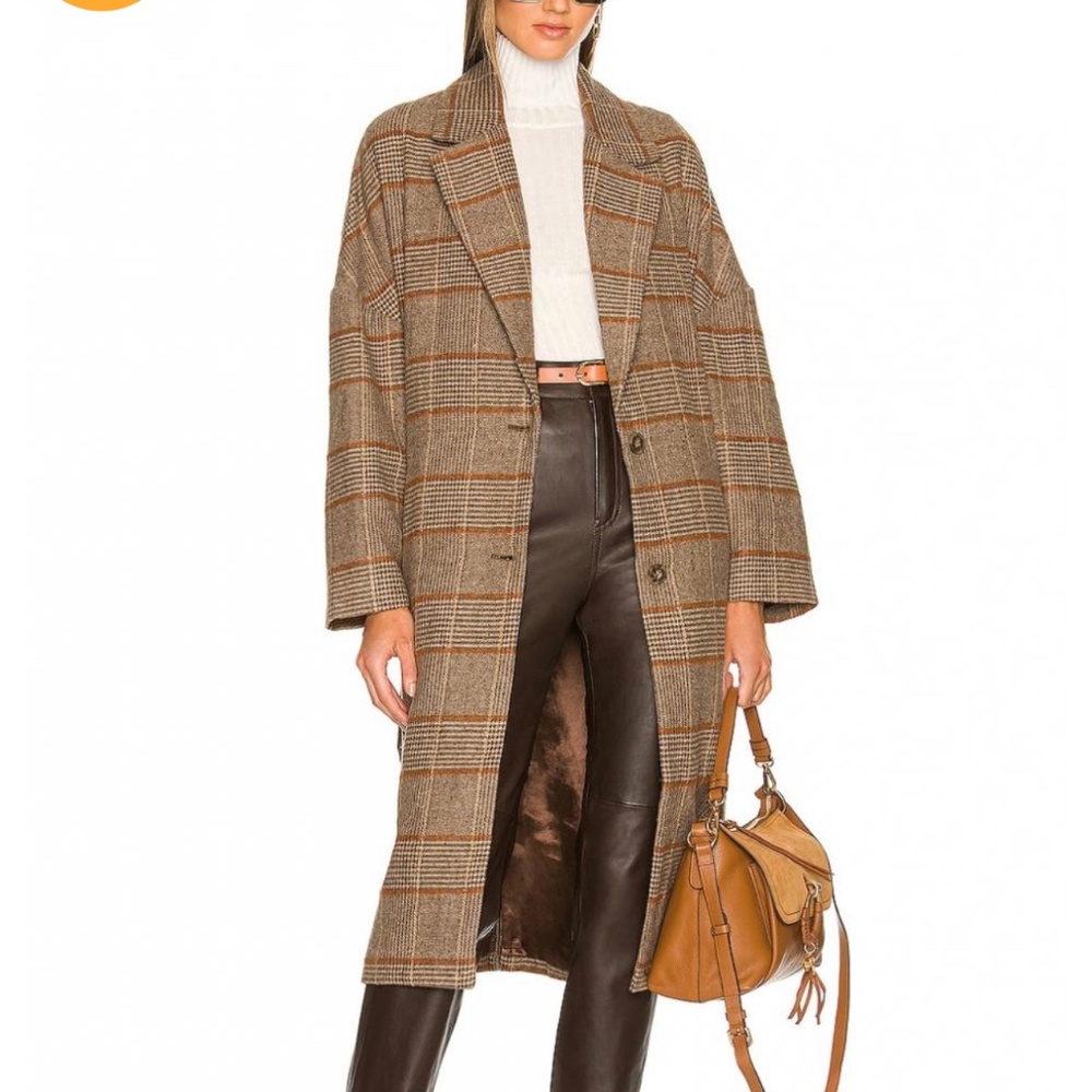 ASTR the Label Dalary Coat Brown Multi Plaid